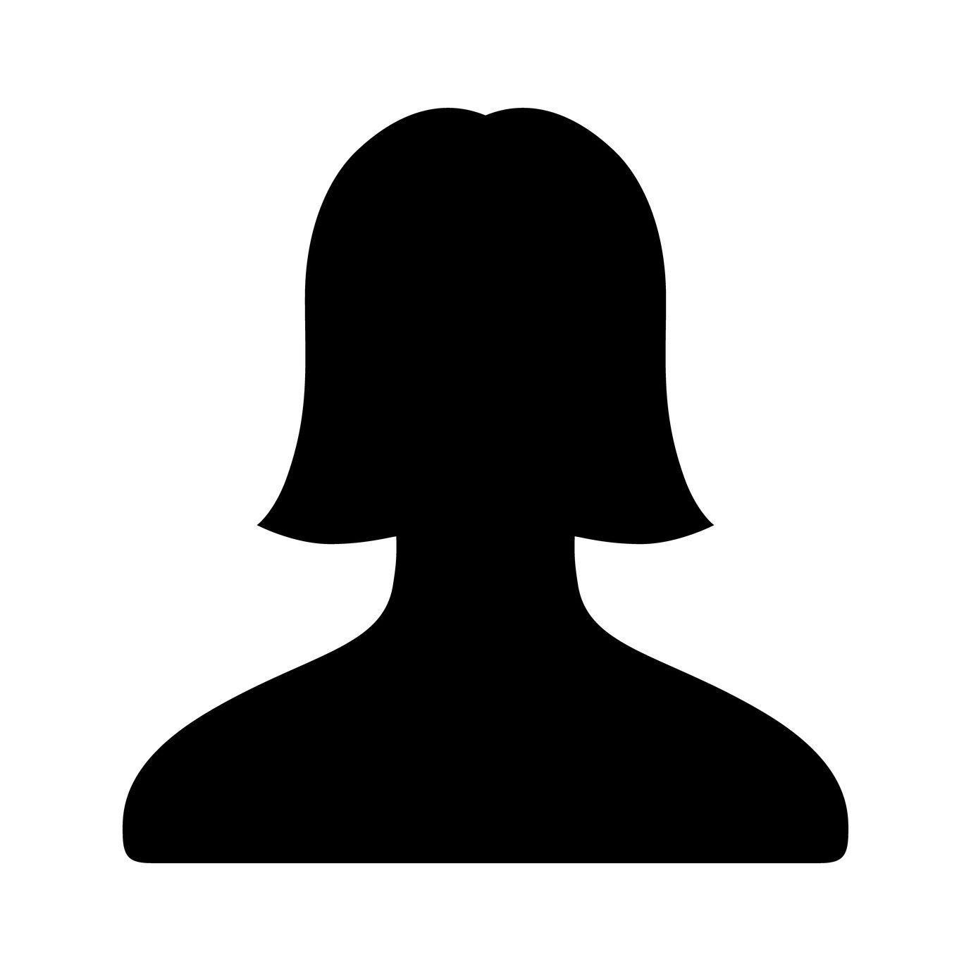 Female user account flat icon for apps and websites